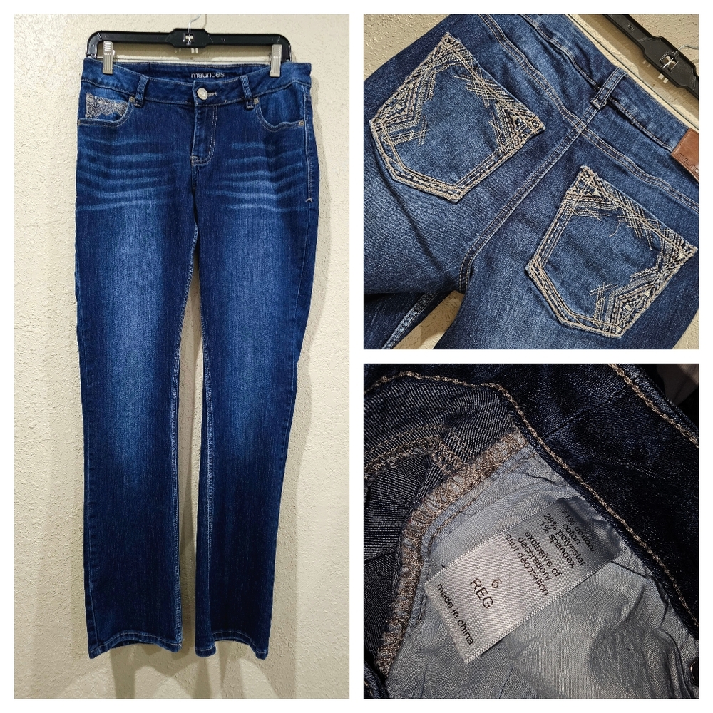 Maurices Dark Blue Straight Leg Jeans